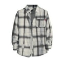 thumbnail image 3 of JGNGSHN Long Sleeve Plaid Shirt for Men Button Down Casual Loose Fit Flannel Spring Fall Lapel Shirts with Pocket, 3 of 4