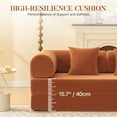thumbnail image 5 of ATHOPE 78.7" Folding Convertible Sofa Bed, Oversized Corduroy Upholstered Boneless Couch, Loveseat Sleeper with Pull Out Bed, Floor Sofa Modular Futon Couch for Living Room Bedroom Lounge, Brown, 5 of 12
