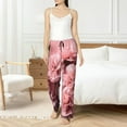 thumbnail image 4 of Pofeuu Delicate Pink Carnations Print Women's Fashion Pajama Pants with Pockets Comfy Drawstring Sleep Lounge Bottoms-Medium, 4 of 6
