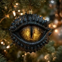 Dragon Christmas Ornaments,Enchanted Dragon Eye Ornament,Mystic Guardian Dragon Acrylic Fantasy Ornaments Gothic Themed String Christmas Decor Tree Funny Middle Pendant Collectible Festival(Black)