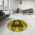 thumbnail image 3 of Ahgly Company Indoor Rectangle Patterned Bee Yellow Area Rugs, 6' x 9', 3 of 6