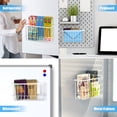thumbnail image 6 of NiHome Magnetic Metal Refrigerator Organizers 2PCS Medium & Small, Versatile Storage for Kitchen & Office Holds Up to 14 lbs, Easy Attach to Any Magnetic Surface, Space-Saving Design (White), 6 of 7