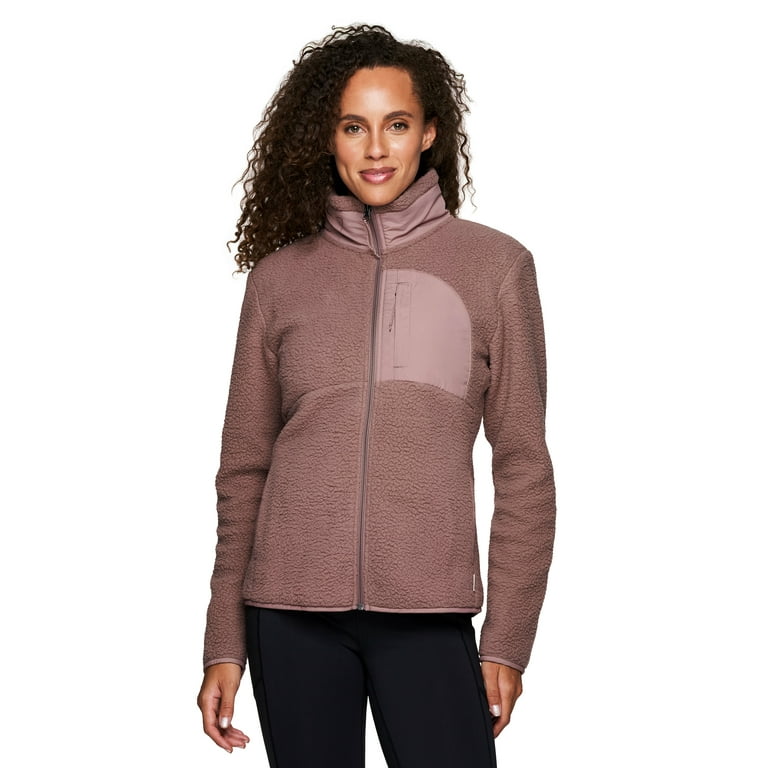 Avalanche Women s Soft Sherpa Fleece Zip Up Jacket With Zipper Pocket