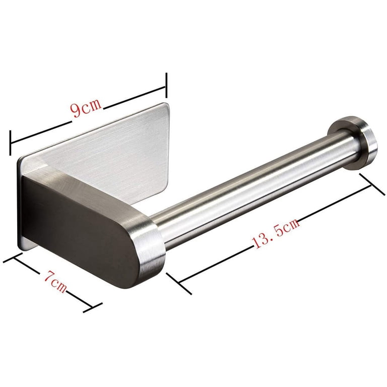 2-Pack SUS304 Stainless Steel Toilet Paper Holder – Matte Black, Double Pivot Design, No-Drill Adhesive Or Screw Mount