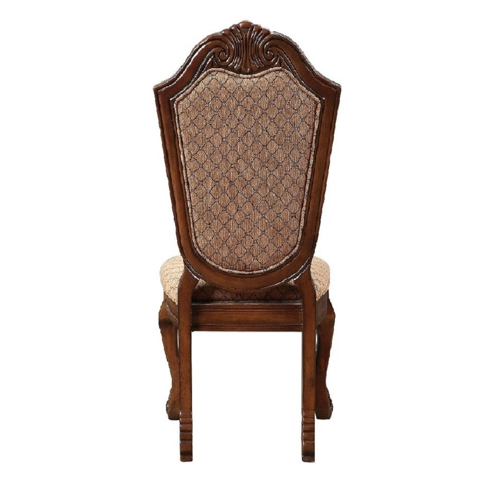 Acme Furniture Chateau De Ville Traditional Fabric Dining Chairs, Cherry (Set of 2)