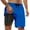 Blue, variant on MIXUE Mens Shorts Summer Solid Color Swim Trunks Compresssion Liner Inseam Bathing Suit Pockets Mens Workout Shorts Sportwear,Red,XXXXL