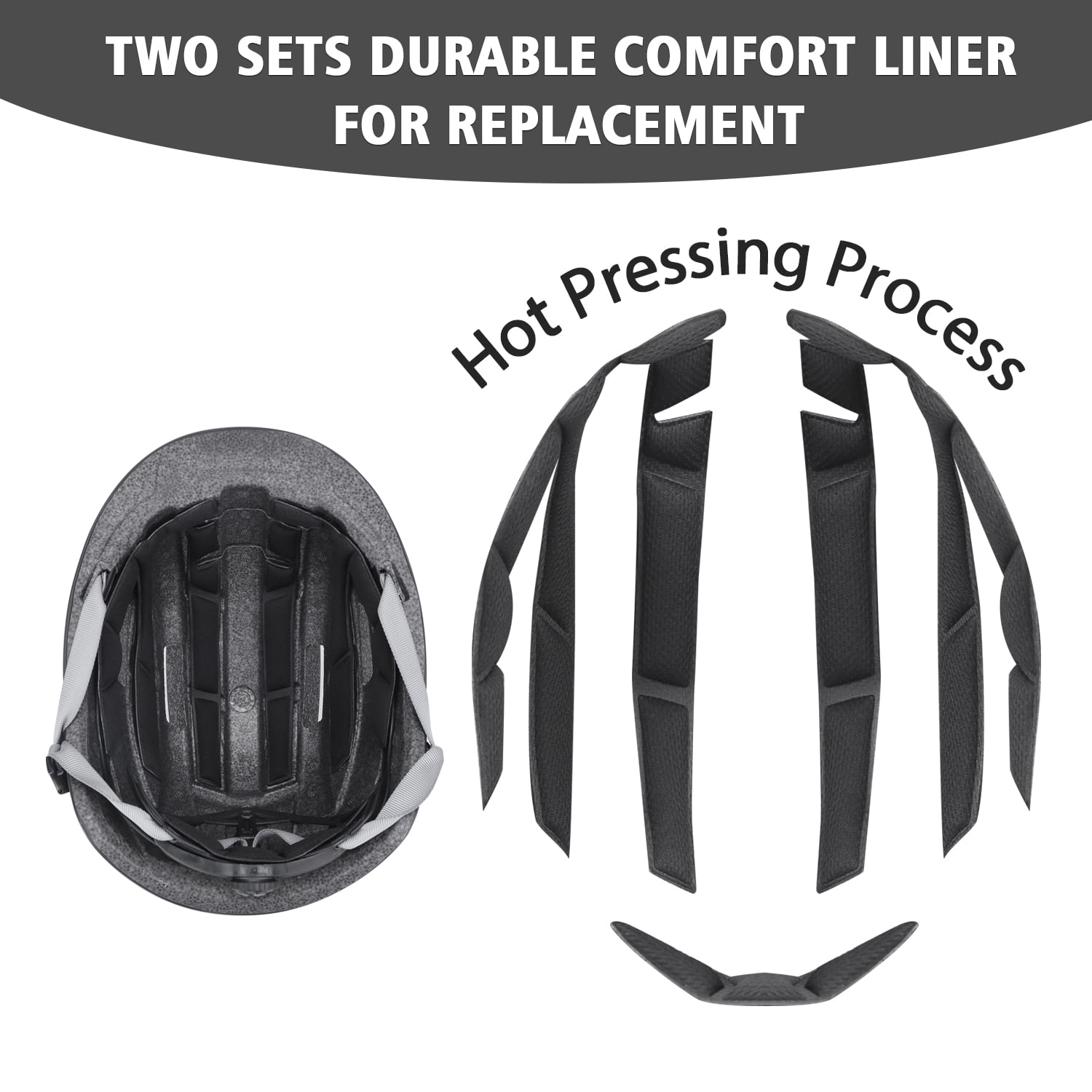 SLANIGIRO Adult Bike Helmet with Light - Commuter Bicycle Road Cycling Helmet with Replacement Pads for Men Women