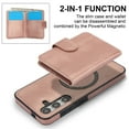 thumbnail image 5 of Allytechgroup Detachable Cards Holder Case for Samsung Galaxy A15, RFID Blocking 2 In 1 Wallet PU Leather Case with Stand Compatible with Magsafe Shockproof Cover for Galaxy A15, Rosegold, 5 of 5