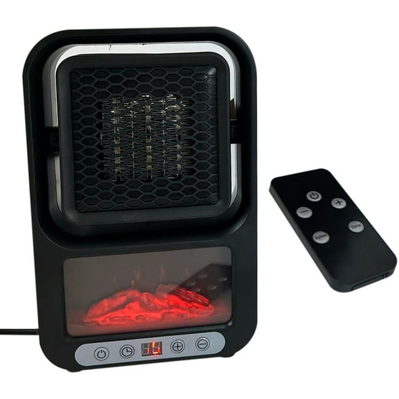 Btomtd 800W Mini Heating Heater for Office and Home, Wall Mounted or Desktop Space Heater, Portable Heater with Efficient Fan, Indoor Warming Heaters, Black