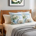 thumbnail image 6 of Pillow Covers 18x18 Set of 2, Coastal Floral Throw Pillow Covers Decorative Couch Cushion Cover, Summer Beach Starfish Seashells Ocean Microfiber Soft Square Pillowcases for Bedroom Living Room Sofa, 6 of 9