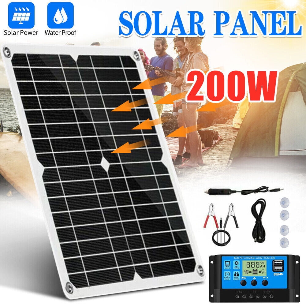 Lohoms 200W Solar Panel Kit with 100A Controller, 12V Battery Charger Maintainer w/ 100A Controller For Car Caravan Boat Marine Outdoor