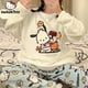 thumbnail image 2 of Sanrio Pochacco-ropa de casa de franela para mujer, Jersey Kawaii Y2k, Tops, pantalones sueltos, trajes de 2 piezas, pijamas de felpa, conjunto a juego, nuevo, 2 of 4