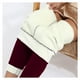 thumbnail image 2 of Mujeres cálidas Leggings Espesar Push Up Elasticity Femenina Femenina Térmica Noveno Pantalones adelgazante Color Sólido Frío Tiempo Frío Pantalones suaves Vino Rojo XXXL seitruly AP004665-18, 2 of 7