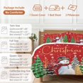 thumbnail image 6 of Christmas Tree Snowman Comforter Set Twin Size, Xmas Snowflakes Buffalo Plaid Red Soft Bedding Set for Man Woman, 4 Pieces Duvet Cover Set with Fitted Sheet, 2 Pillowcases, 6 of 9