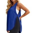 thumbnail image 4 of Yievot Womens Athletic Tank Tops Summer Crew Neck Side Slit Loose Fit Casual Workout Tops, 4 of 7