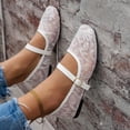 thumbnail image 6 of Ladies 2026 Summer Flat Shoes Solid Color Closed Toe Outdoor Soft Sole Slip On Lightweight Cushioned Orthopedic Arch Support Wide Toe Box Comfort Walking Daily Footwear White 37, 6 of 8