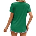 thumbnail image 4 of Wycnly Shirts for Women Soft Breathable Pleated Swing Hem Pullover Tunic Tops Summer Casual Square Neck Short Sleeve Solid Ladies Blouses Green s, 4 of 7