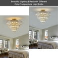 thumbnail image 2 of Contemporary Gold Crystal Chandelier 5 Tier Round Semi Flush Mount Luxury Ceiling Light Fixture for Living Room, Dining Room Bedroom Hallway Elegant Design with High-Quality Metal Frame and K9 Crystal, 2 of 7