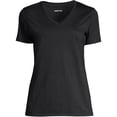 thumbnail image 5 of Lands' End Women's Petite Relaxed Supima Cotton V-Neck T-Shirt, 5 of 5
