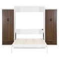 thumbnail image 6 of Bed Frame Queen Size Murphy Bed Wall Bed with Closet ,Drawers and Table,White, 6 of 7