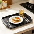 thumbnail image 6 of Black Plastic Serving Tray Rectangular Dinner Plate Thickened Sturdy for Cafeteria Restaurant Home Kitchen, 6 of 6