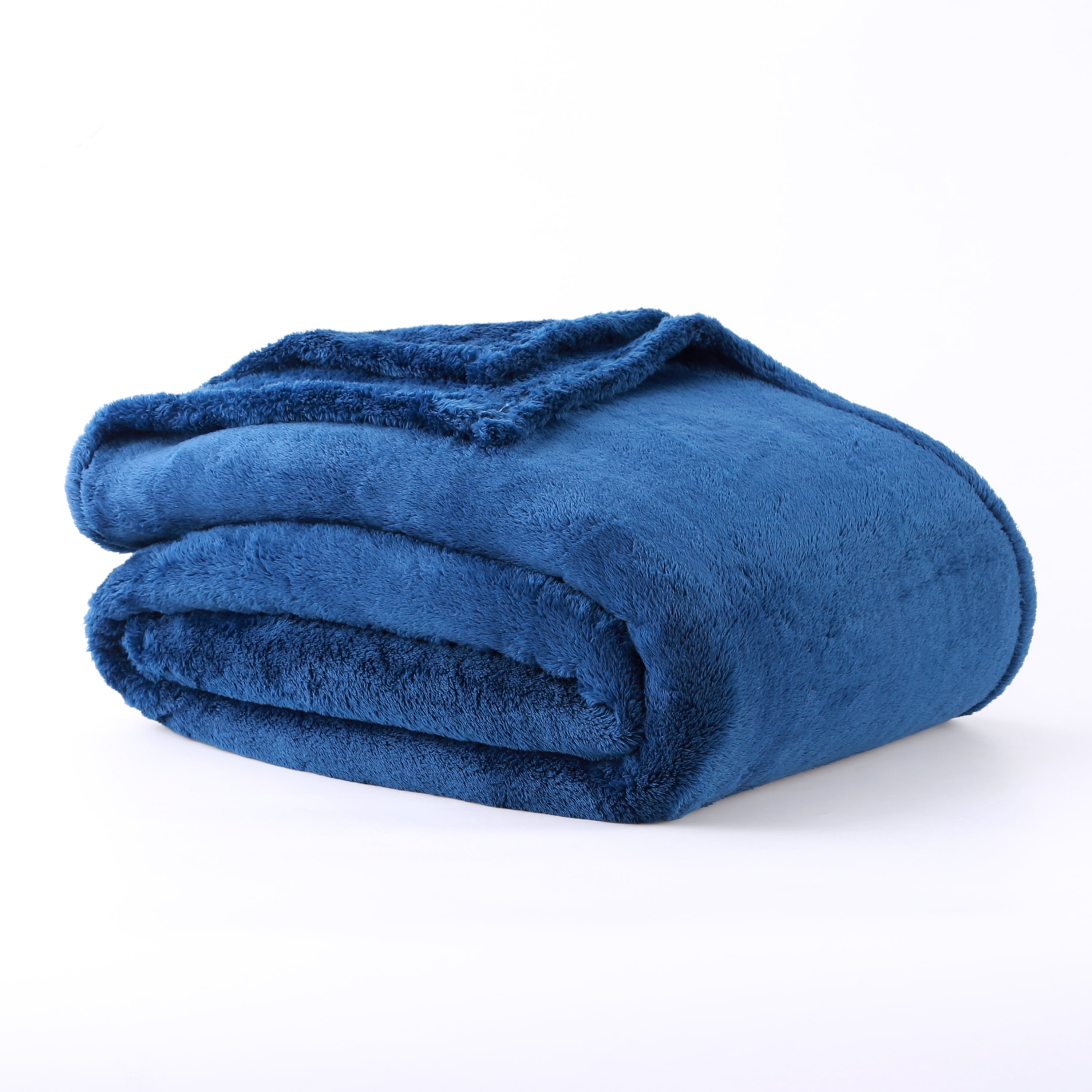 Berkshire Blanket Eco Plush Blanket, Twin, Navy Machine Washable, Tumble Dry