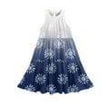 thumbnail image 5 of Abcomgle Girls Dresses Size 10-12 Casual Halter Neck Sleeveless Midi Dress Floral Print A-line Sundresses Loose Swing Skirt 7-8 Years,Dark Blue, 5 of 7