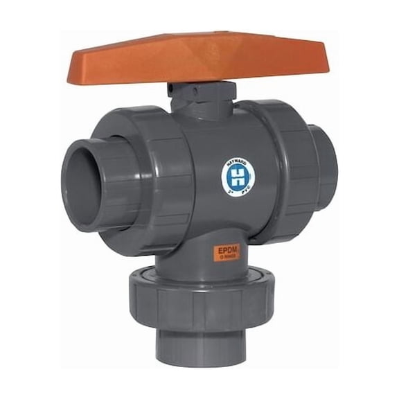 Hayward Flow Control Manual 3-Way Ball Valve,1",PVC TW1100STE