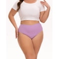 thumbnail image 2 of INNERSY Women's Plus Size High Cut Cotton Underwear High Waist Panties 4 Pack(3XL,Warm Tones), 2 of 7
