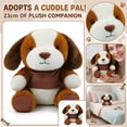 thumbnail image 2 of 9.1in Puppy Plush Stuffed Animal, Soft Huggable Dog Toy for Emotional Comfort, Suitable for Holiday Presents, Anniversary Surprises, or Everyday Tokens of Care, brown, 2 of 6