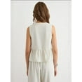 thumbnail image 4 of Striped Crew Neck Sleeveless Blouse, 4 of 6