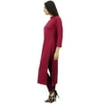 thumbnail image 2 of Bimba Women Full Sleeve Straight Kurta Ethnic Rayon Kurti Plain Long Tunic, 2 of 7
