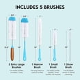 thumbnail image 3 of Bottle Brush Cleaner Pack - Set of 5 Bottle Brushes for Cleaning Baby Bottles, Water Bottles, Tumblers, Wine Decanters, Flask, Bong, Vase Cleaner - One Straw Cleaner Brush, 3 of 8