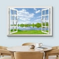 thumbnail image 3 of wall26 Canvas Print Wall Art Window View of Forest Lake Reflection Nature Wilderness Photography Realism Rustic Scenic Colorful Relax/Calm Ultra for Living Room, Bedroom, Office - 16"x24", 3 of 5