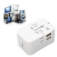 thumbnail image 3 of Universal Travel Outlet, 5V 2.1A USB Ports Power Adapter Socket Multifunctional 100-240VAC  for Business Trips White, 3 of 7