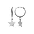thumbnail image 2 of Anygolds 14K Real Solid Gold Star Drop Huggie Earrings -MOT46947W White Gold, 2 of 6