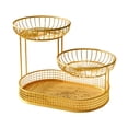 thumbnail image 2 of Soporte para cesta de frutas, frutero, bandeja para servir, ahorrador de espacio, gran capacidad, soporte para encimera de mesa, cesta para servir de L oro, 2 of 8