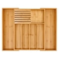 thumbnail image 1 of Zootealy Bamboo Silverware Drawer Organizer Kitchen, Expandable Utensil Holder and Cutlery Tray with Divider | 13"-21.6" Flatware Storage and Removable Knife Block, 1 of 6
