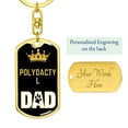 thumbnail image 3 of Polydactyl Cat Dad King Keychain Stainless Steel or 18k Gold, 3 of 10
