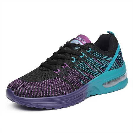 

2022 New Air Cushion Design Colorblock Running Shoes Women s Lace-up Sneakers