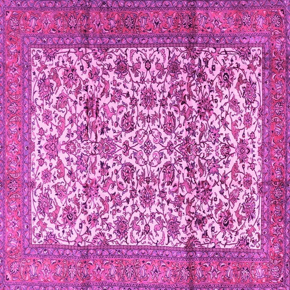 Ahgly Company Indoor Square Persian Pink Traditional Area Rugs, 4' Square