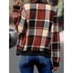 thumbnail image 5 of Chaquetas de Mujer Informales con Cremallera, de Franela A Cuadros, Larga, Holgadas, Ideales para Otoño. Rojo Ladrillo XXL, 5 of 7