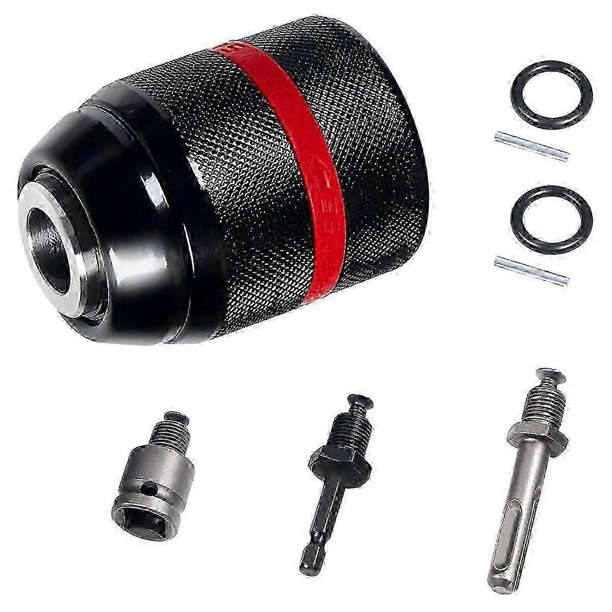 Keyless Drill Chuck for Milwaukee, 1/2-20UNF Mount, 1.5-13mm Self-Tighten, with SDS-Plus & Hex Shank Edition 0627