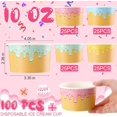 thumbnail image 2 of 100 Pcs Ice Cream Cups Bulk Paper Disposable Dessert Bowls Ice Cream Bowls Paper Dessert Cups Sundae Soup Yogurt Cold or Hot Food Party Supplies for Summer Party Decoration (10 oz), 2 of 4