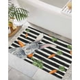 thumbnail image 3 of Area Rug with Tassels 2' x 3', Easter Bunny Carrot Cute Rabbit Kitchen Runner Rug for Hallway Bedroom Throw Rugs, Black and White Stripes Soft Door Mat for Bathroom Entrance Living Room, 3 of 9