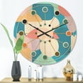 thumbnail image 2 of Designart 'Geometrical Abstract Retro Pattern II' Mid-Century Modern Wood Wall Clock, 2 of 5