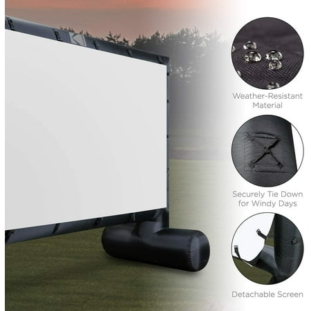 Kodak - Giant Inflatable Projector Screen, Outdoor Movie Screen, 14.5 ft. Blow Up Projector Screen with Pump and Carrying Case - White