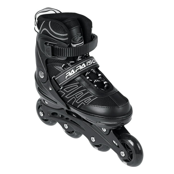 Black Adjustable Inline Skates Light Up Wheels, for Kids and Adults