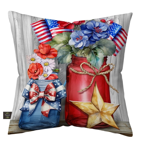 Briarwood Lane Spring Indoor/Outdoor Pillow 17x17 American Flowers For Spring Pillow