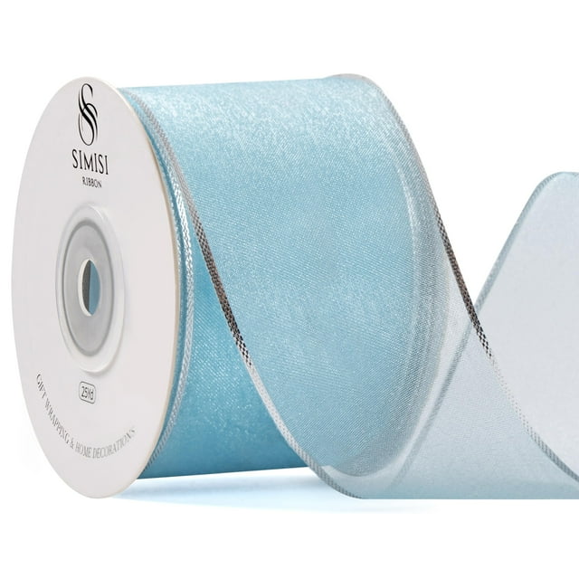 Cinta decorativa SIMISI RIBBON, 6,5 cm x 23 m, con alambre transparente